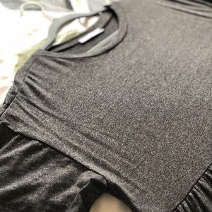 Dark Grey Plus Size Babydoll Top or Dress